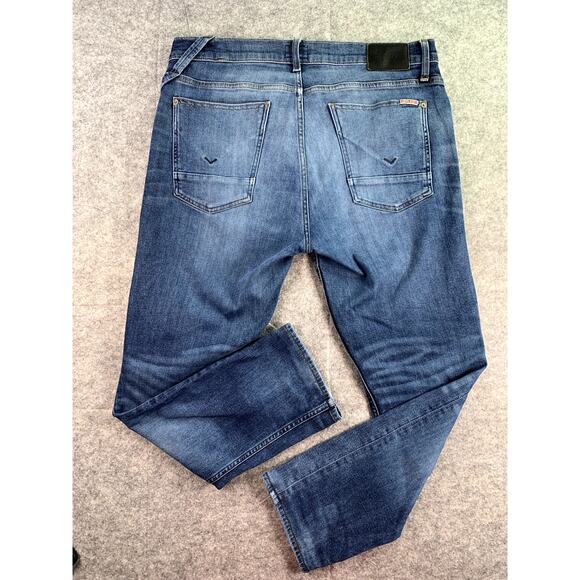 Hudson Men's 34‎ Relaxed Sartor Skinny Zip Fly Stretch Jeans Dark Wash - Picture 6 of 7